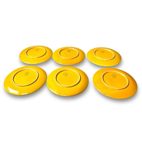 Waechtersbach Germany Fun Factory Yellow Set of 6 Small Salad Plates - Picture 3 of 11